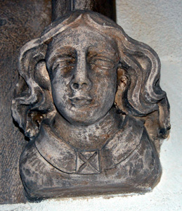 Head on east side of nave north east window October 2008